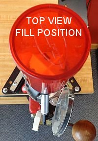 Turret press top view fill position Turret press top view fill position