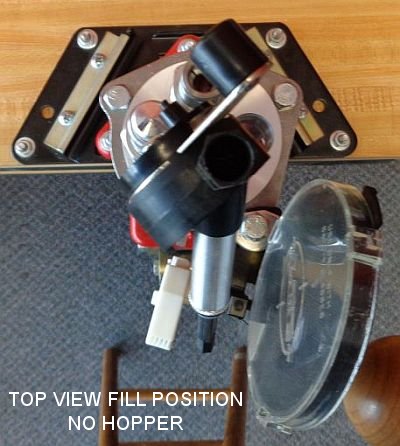 Turret Press Top view fill position no hopper Turret Press Top view fill position no hopper