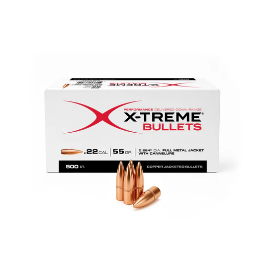X-Treme 223 (.224) 55 Gr FMJ Bullet 500 count